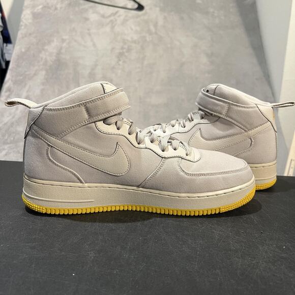 Nike Air Force 1 Mid \'07 Canvas Shoes Mens 11.5 Desert Sand Sneakers Basketball main image 9
